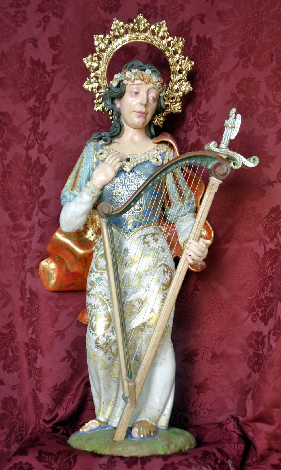 Manuel López escultura de Santa Cecilia policromada
