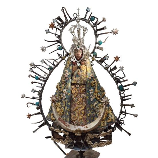 Escultura Virgen de la CAbeza, terracota policromada al oleo